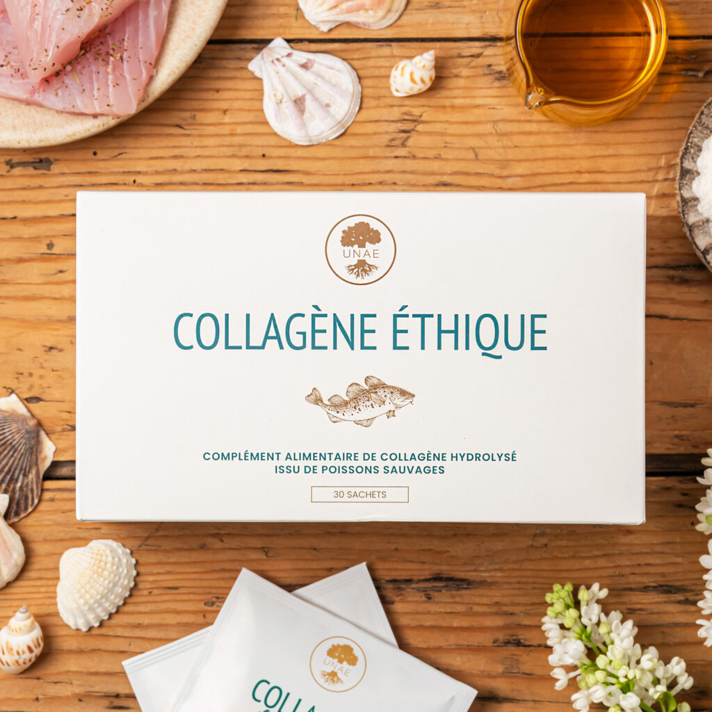 Photo stylisée de notre collagène éthique UNAE