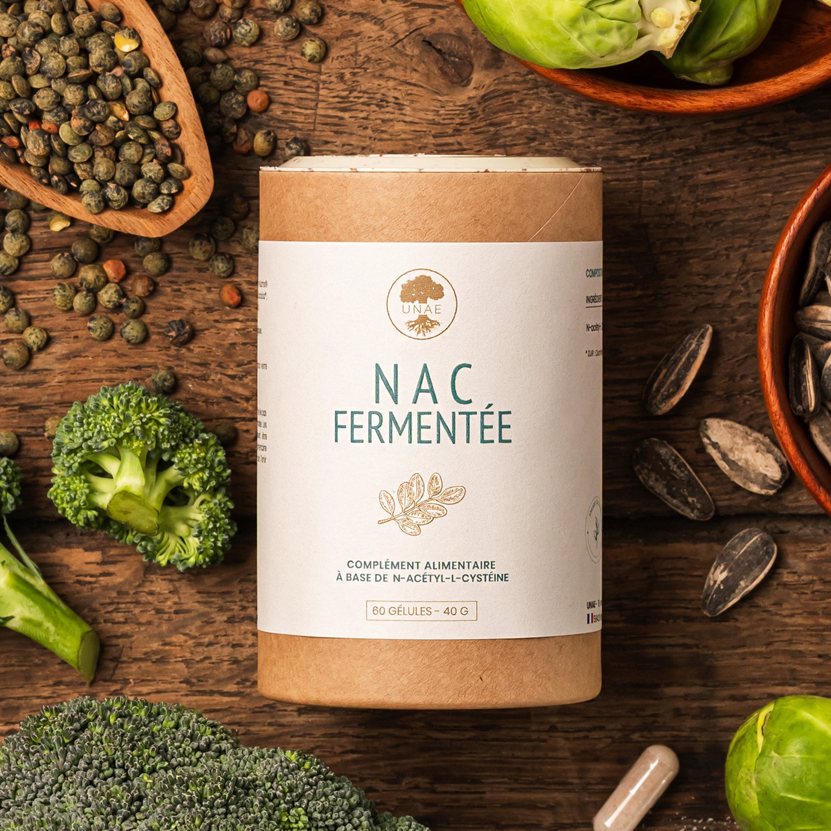 Photo stylisée de notre tylcystéine fermentée UNAE